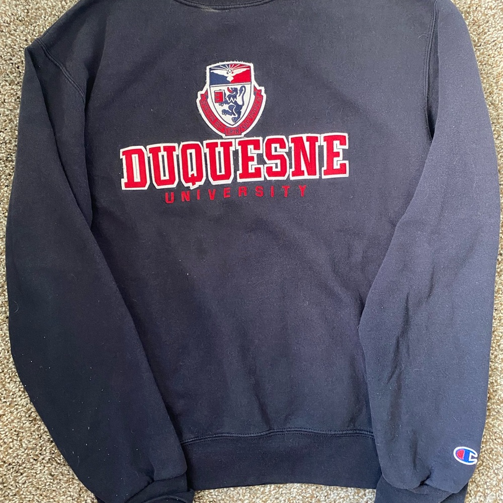 Champion Navy Blue Duquesne University Crewneck